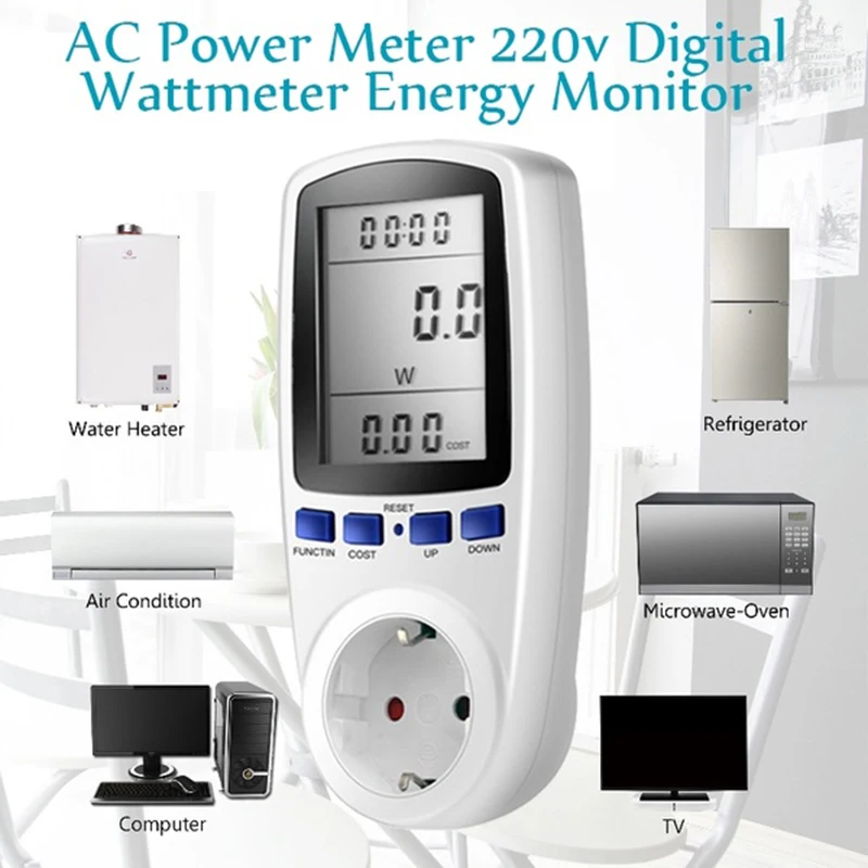 

AC Power Meter 230V Digital Wattmeter Energy Monitor Electricity Analyzer new