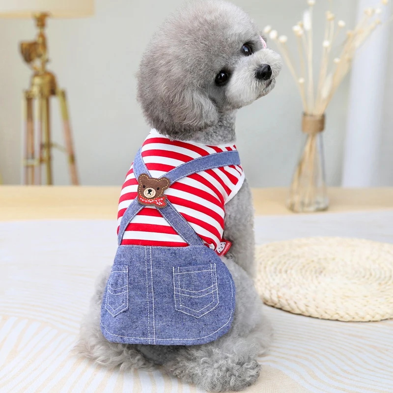 Stripe Akita Corgi Clothes For Dogs Summer XS XXXXL Large Big Puppy Medium Animal French Bulldog Terrier Pet Dresses Jacket Pugs