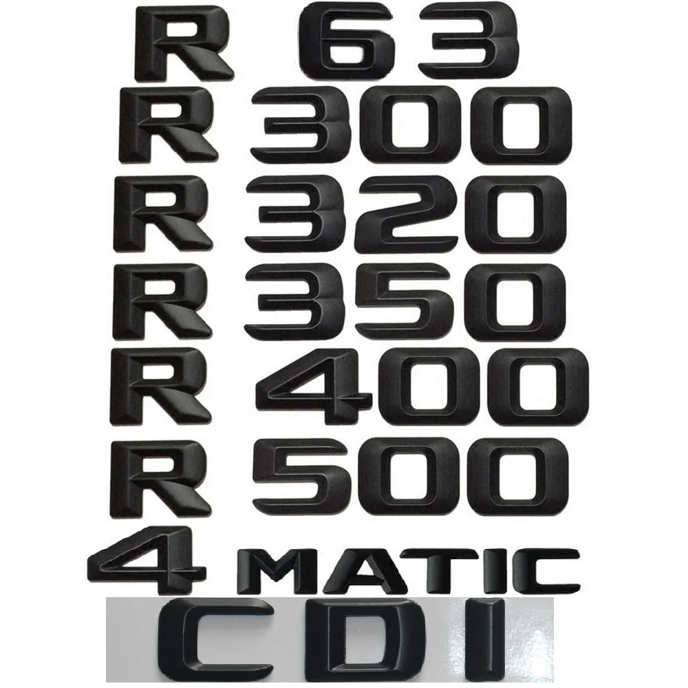 3D Letters For Mercedes Benz W251 R55 R63 AMG R250 R280 R300 R320 R340 R350 R400 R450 R500 R550 R600 R650 CDI 4MATIC Emblems