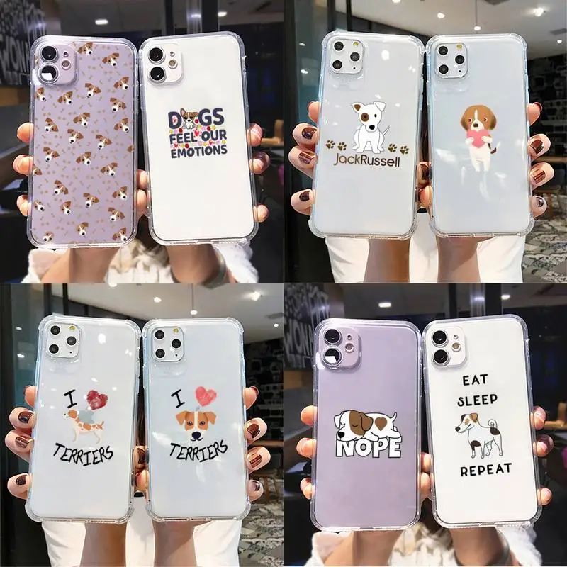 Funda de teléfono Jack Russell Terrier Dog para iPhone 11 12 pro max 13 mini X XS MAX 6s 7 8 Plus XR transparente funda Capa