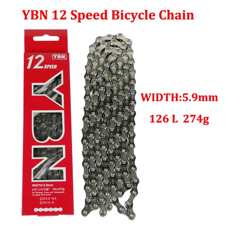 YBN Bicycle Chain Ultralight Black Gold Silver Half All Hollow 10 11 12 Speed Chain MTB Mountain Road Bike Chain for Shimano