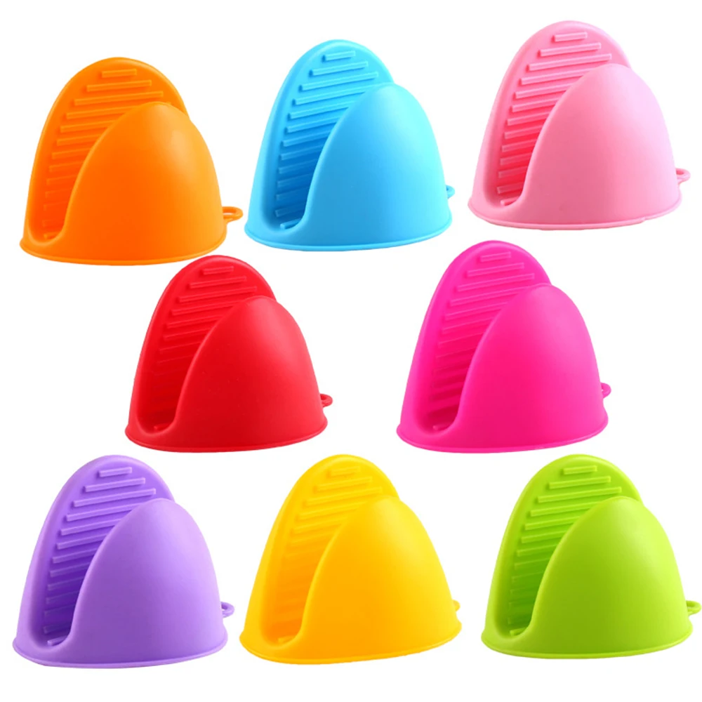 1pc Thicken Silicone Baking Oven Mitts Microwave Oven Glove Insulation Non Stick Anti-slip Grips Bowl Pot Clips Kitchen Gadgets