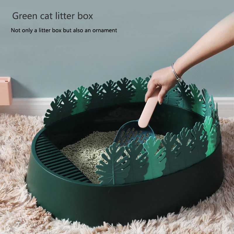 Cat supplies cat litter box anti-splash semi-enclosed cat toilet large sand box deodorant deodorant cat poop basin