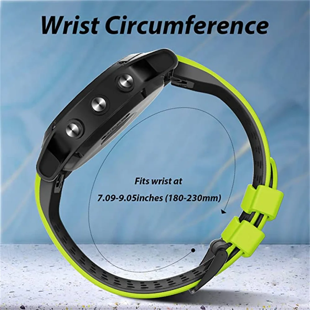 ANBEST Silicone Watch Band 22mm Width  Replacement Strap for Fenix 6 5 5 Plus 6 Pro Band for Forerunner 935 945