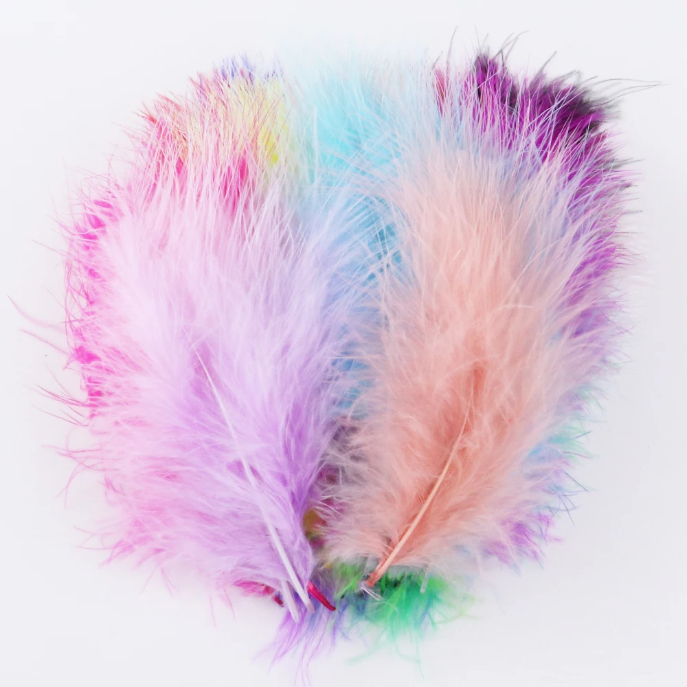 Natural Fluffy Marabou Feathers For Crafts 15-20Cm Plumes Jewelry Earring Making Decoration Turkey Feathers Wholesale 100 Pcs