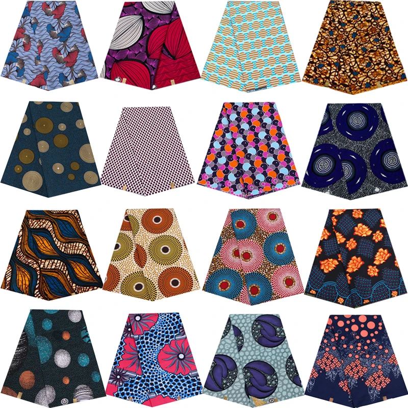 Ankara Africain Prints Tissu Real Wax Fabric Sewing Party Dress Carfts Material Africa Wrap 100% Polyester Pigh Quality Pagne