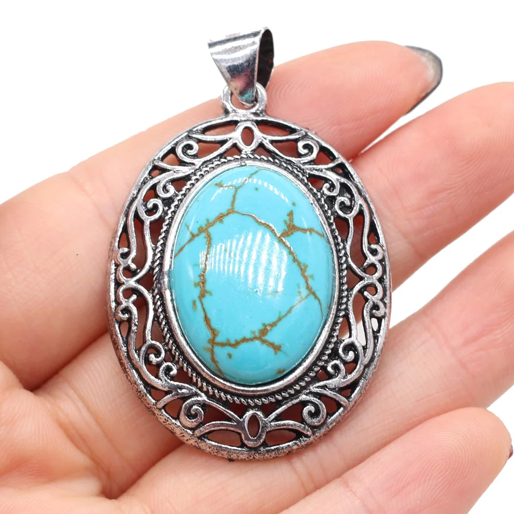 Natural Stone Pendants Lapis lazuli Rose Quartz for Tribal Women Necklace Earring Jewelry Gifts Ma