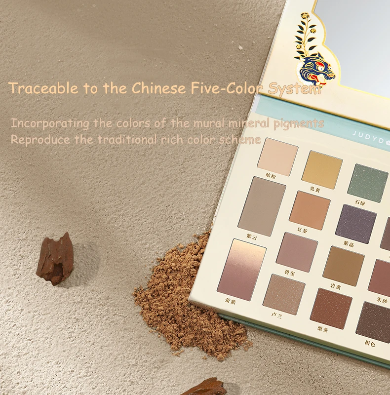 Judydoll 20 Colors Dunhuang Museum Beast White Tiger Eyeshadow Palette Chinese Traditional Mural Matte Eye Makeup Cosmetic