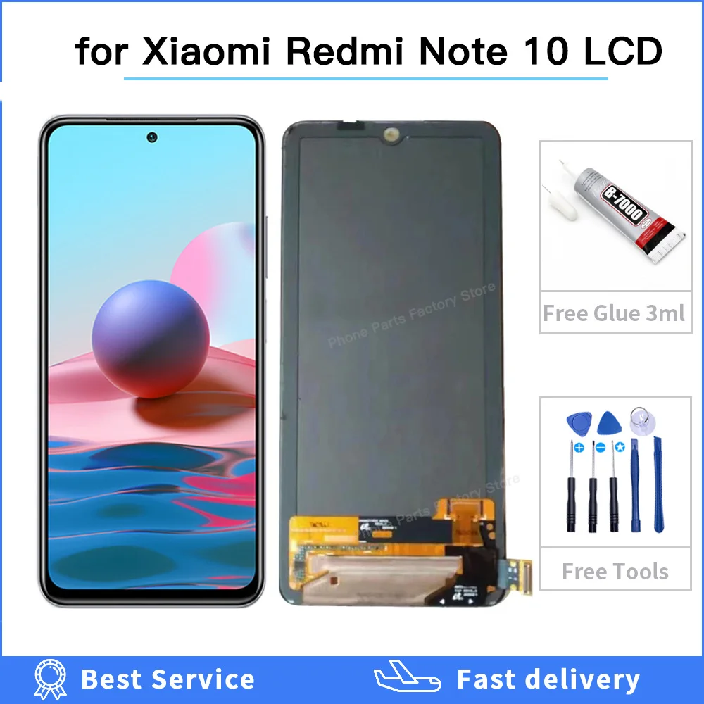 Tested AMOLED For Xiaomi Redmi Note 10S LCD Display Touch Screen Digitizer Assembly M2101K7BG M2101K7BI M2101K7BNY M2101K7BL LCD