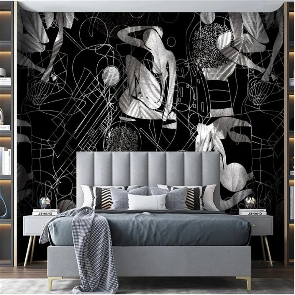 milofi hand drawn abstract ethnic style illustration geometric line bedroom background wall