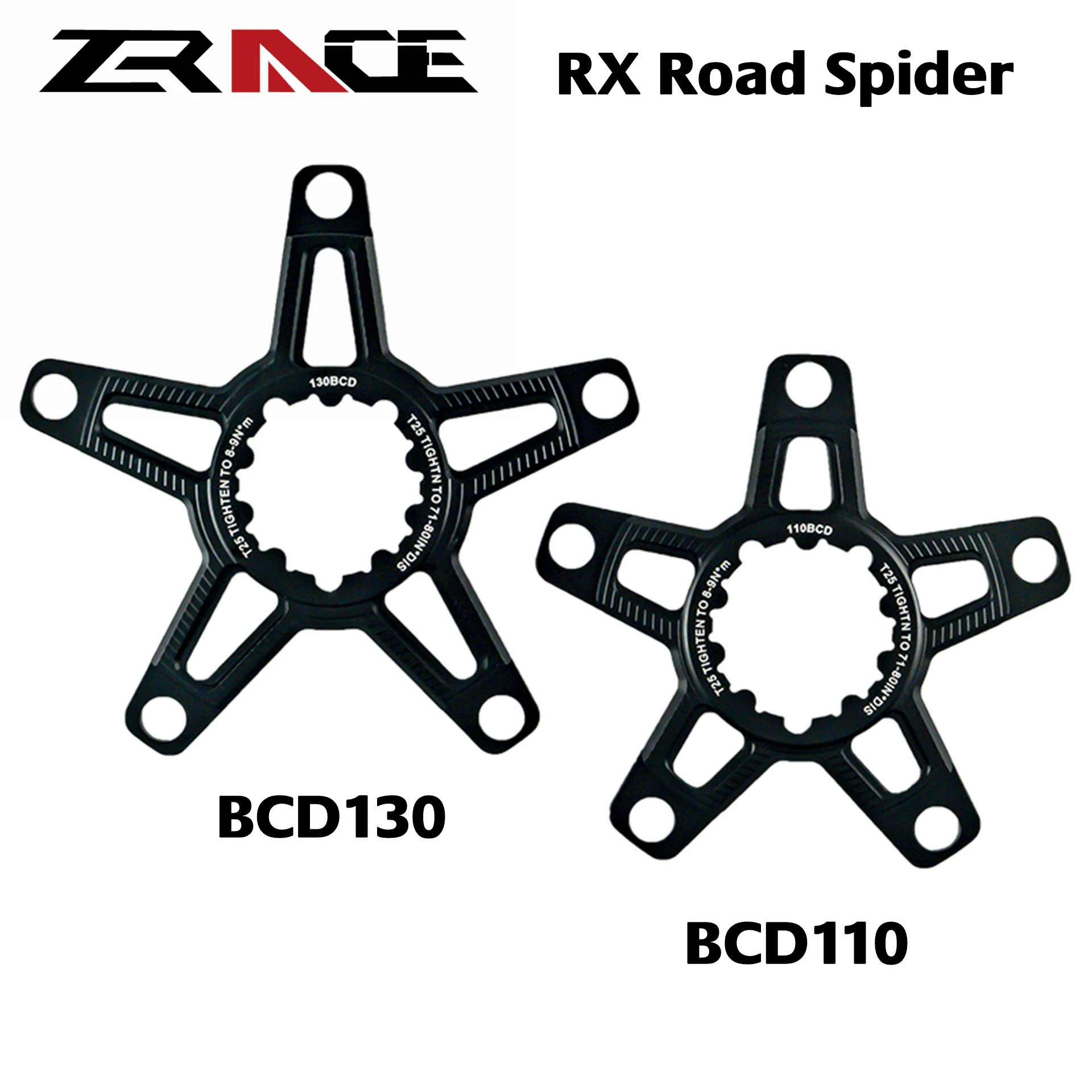 

ZRACE RX Road Direct Mount Spider for SRAM 3 Screw Crank, SRAM Direct Mount Crank to BCD110 / BCD130 5 Bolt Chainrings