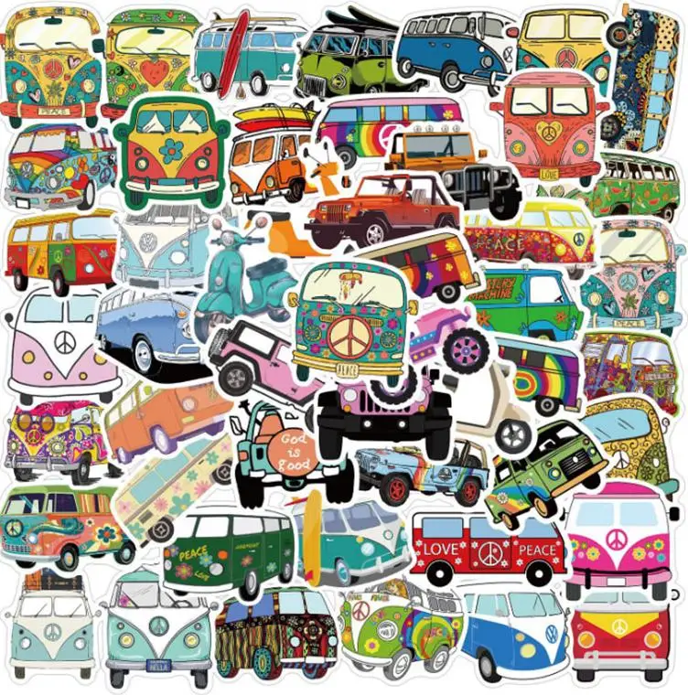 

10/30/50pcs Hip-hop Outdoor Bus Graffiti Classic Stickers Window Wall Water Cup Skateboard Travel Suitcase Phone Laptop Kids