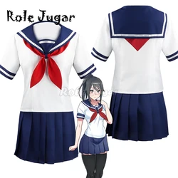 Game Ayano Aishi Cosplay Costume Yandere Simulator Yandere Chan Sailor Suit Girls Jk Uniforms Halloween Party Costumes C36C92