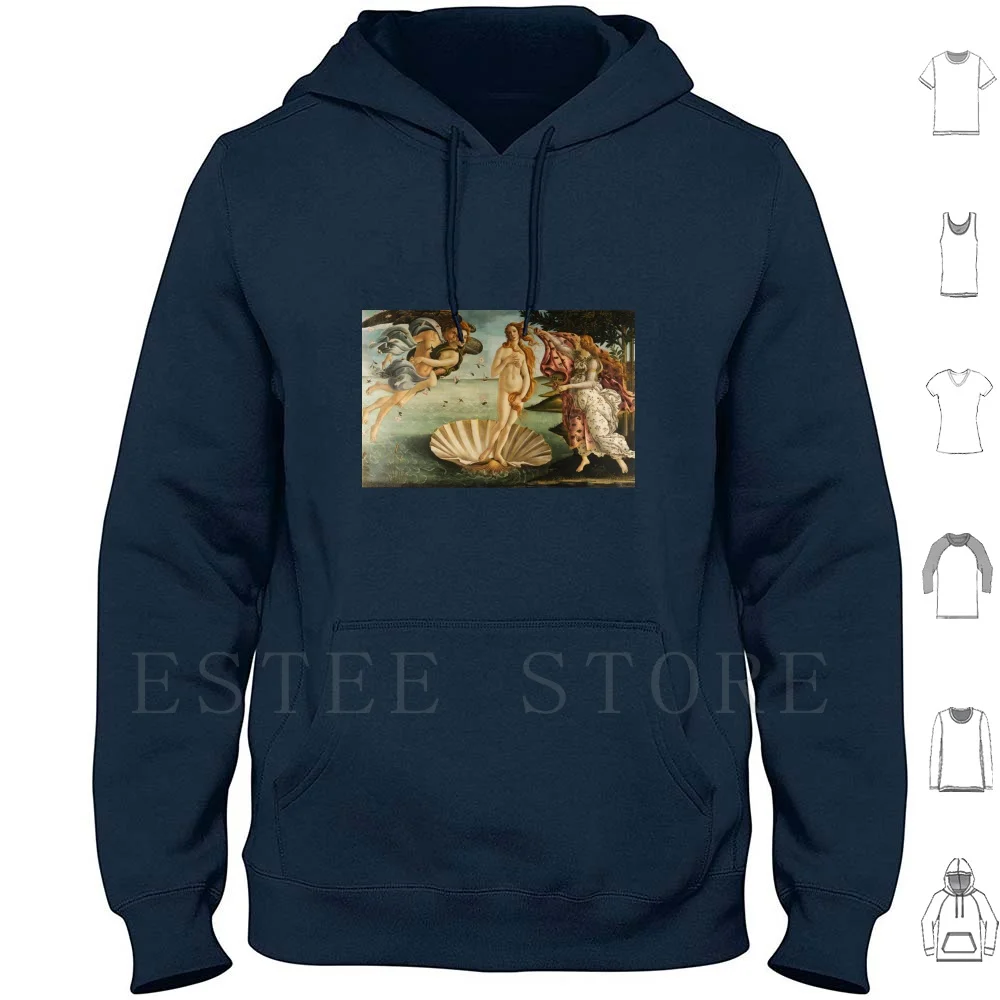 Subtly Ruined Botticelli-Nose Vomit Hoodie Long Sleeve Birth Of Venus Sandro Botticelli Subtly Ruined Masterpiece Ruined