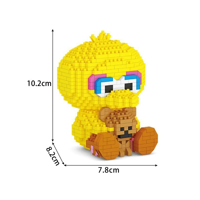 618 Uds + Mini bloques de construcción Micro ladrillos de diamante Elmo Cookie Monsters figuras de pájaros grandes modelo 3D para niños juguetes de