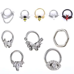 Nose Piercing Ring Nase Septum Piercing Ring Titanium Steel Bee Nariz Piercing Ear Cartilage Tragus Goth Piercing Nez Cuff