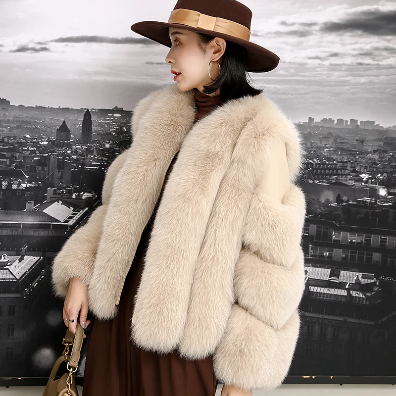 2020 new hot sale real fur fox fur coat design ladies winter really fox fur coat detachable real fur coat women