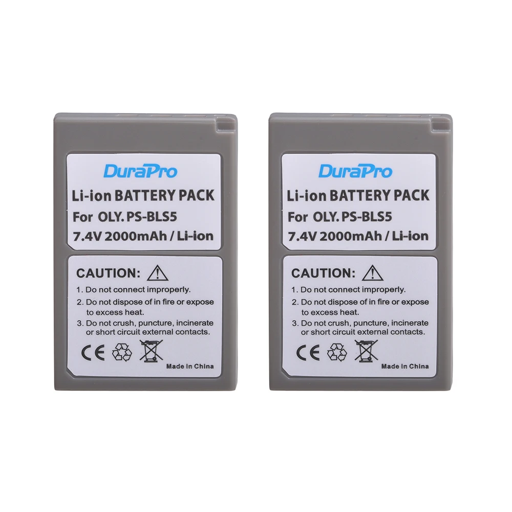 DuraPro 2000mAh PS BLS5 BLS-5 PS-BLS5 BLS-50 Battery for Olympus PEN E-PL2 E-PL5 E-PL6 E-PL7 E-PM2 OM-D E-M10 E-M10 II Stylus 1