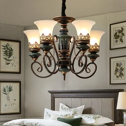 Modern and retro 5 heads ceramic chandelier lamps Bedroom, Living room, Dining room, creative personality E27 lamp, AC110-240V.