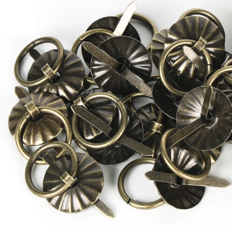 30pcs 19mm Vintage metal tin box decorated handle Mini Drawer Door ring pulls 0.74\