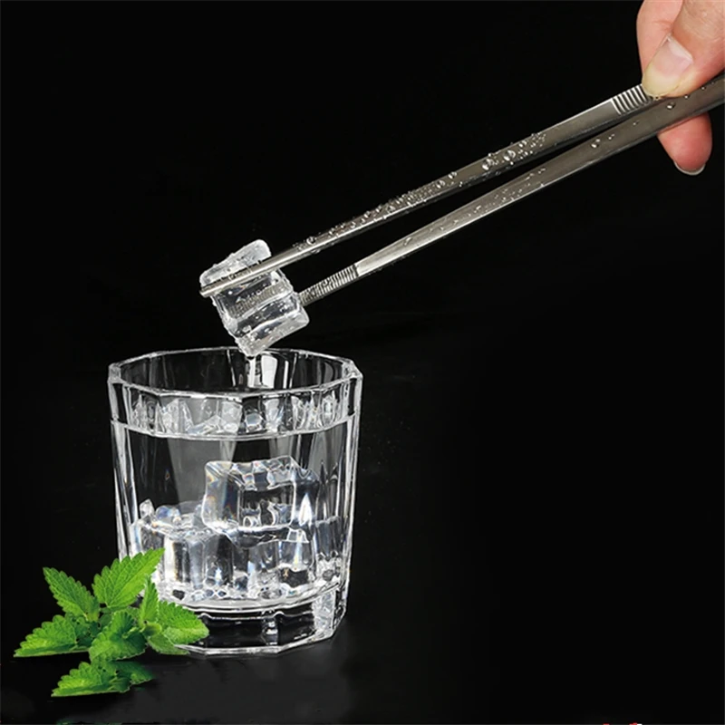 Pinzas de acero inoxidable para cocina y Bar, pinzas para alimentos, pinzas médicas para cocina, herramienta de cóctel chapada en cobre/oro/negro