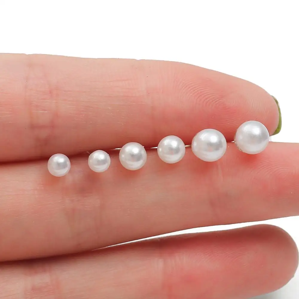 12pairs/set White Simulated Pearl Stud Earrings Set For Women Jewelry Piercing Ball Plastic Earrings kit Bijouteria brincos