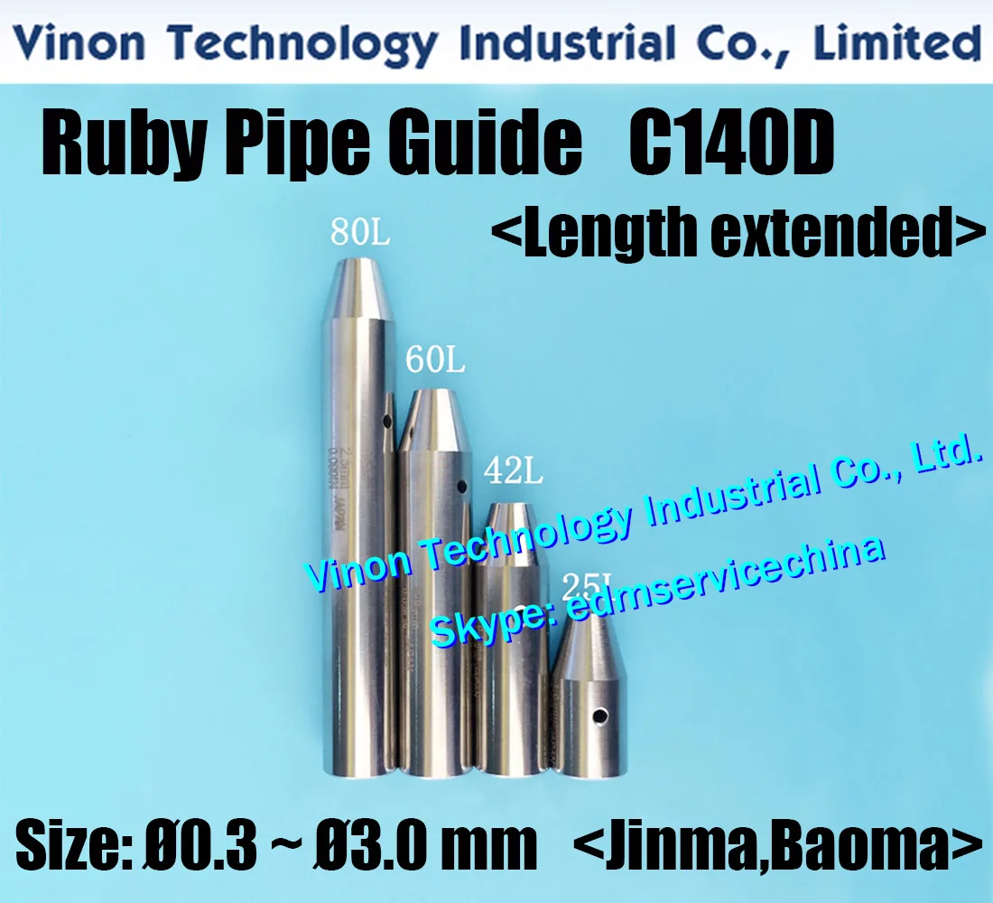 d=0.3-3.0mm (Length 100mm) edm Ruby Pipe Guide C140D, Tube Drill Guide for Jinma Baoma edm drilling machine