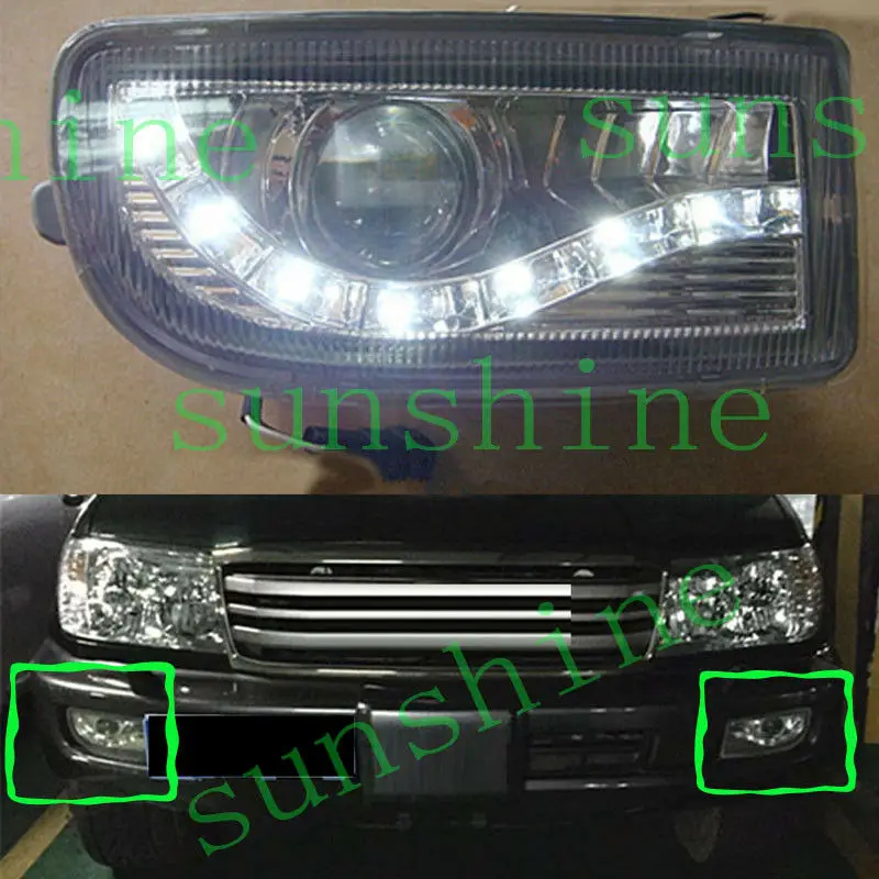 For Toyota Land Cruiser 4700 FJ100 1998-2007 Car Fog Light Housing with LED LENS 2pcs