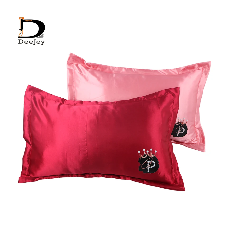 Customized logo name silk satin pillow case 5 parirs 10 pieces