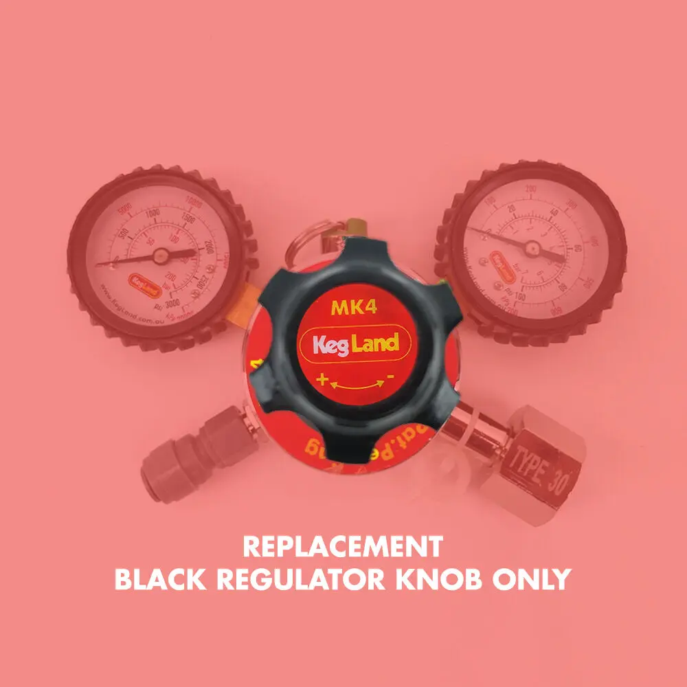KegLand Replacement Black Plastic Knob for MK4 Regulator Beer Home Brewing