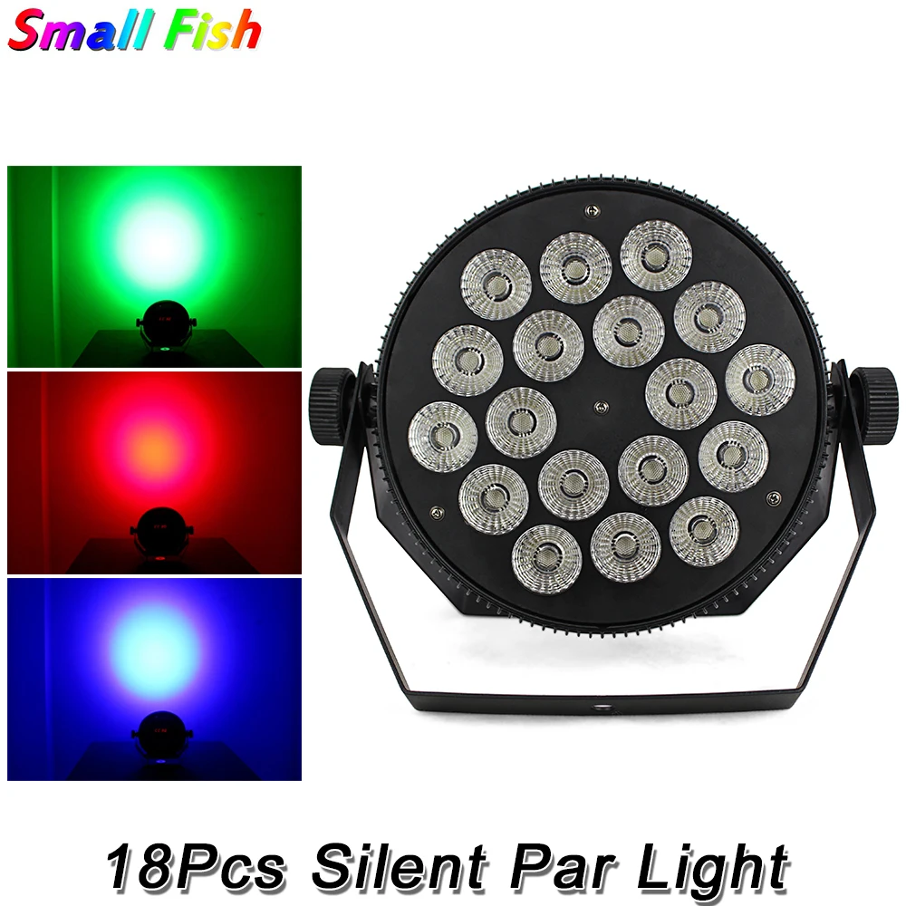 Fast Shipping 2Pack 18X10W Led Silent Par Lights RGBW 4IN1 Flat Par Led DMX512 Disco Lights Professional Stage Dj Equipments