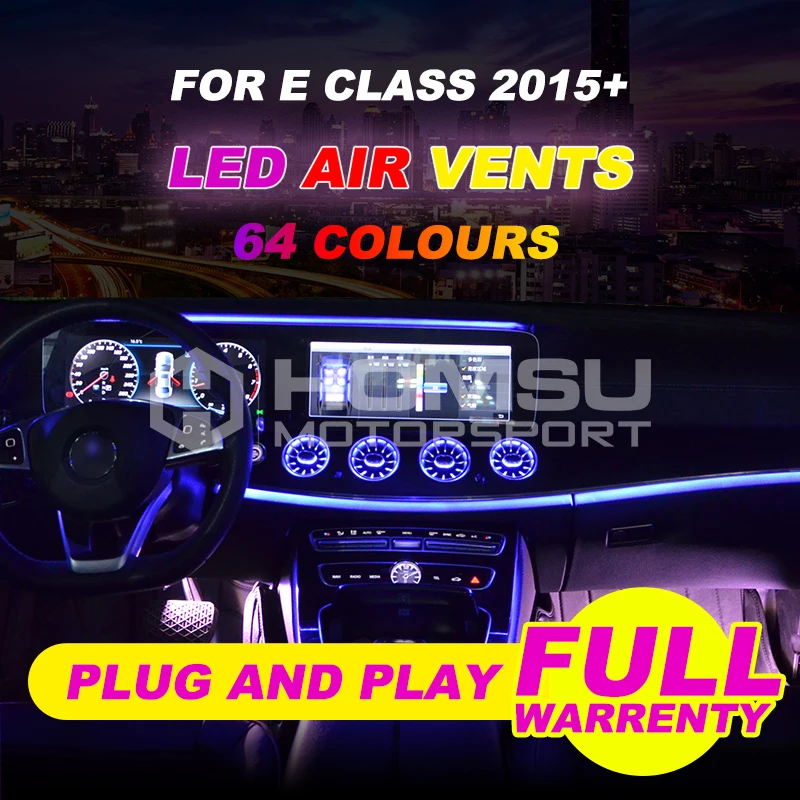 LED Air vents For w213 E class E300 E350 E43 E450 LED turbine air ventair condition vent synchronized with ambient light