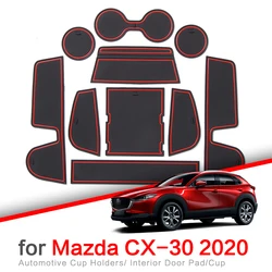 ZUNDUO Car Anti-Slip Gate Slot Cup Mat for Mazda CX-30 2019-2024 CX30 CX 30 Accessories Door Groove Mats Non-slip Pad Coaster