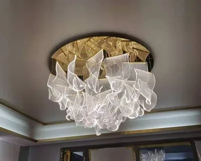 Postmodern Golden Art Paper Pendant Lights