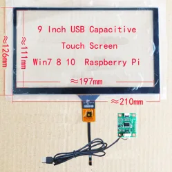 9 Inch IIC 6Pin USB Touch Screen 210*124mm Universal  GT911 FPC  USB Controller Board Card Support Raspberry Pi Android linux