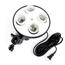 E27 Base Four Lamp Holder  Light Bulb Use For Softbox Kit  4 in 1 For Photo Photography Studio