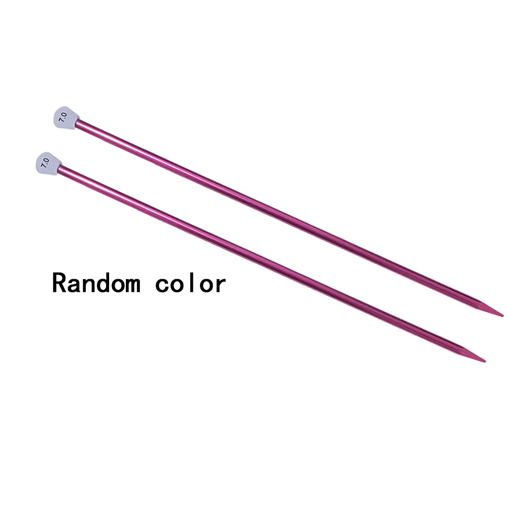 2PCS 2-12mm Crochet Hook Single Pointed Knitting Needles Pins Straight Aluminum DIY Weaving Tool Long Sweater Scarf Needle 35CM