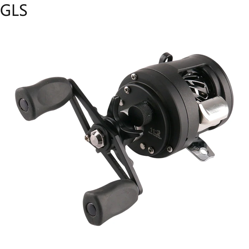 GLS New 11+1BB Drum Wheel Lightweight Spool Design 6.2:1 Fishing Accessories 5kg Max Drag Black Trolling Fishing Reel