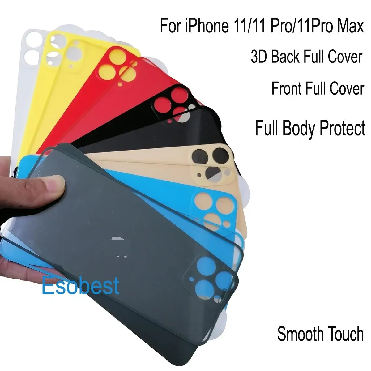 

Esobest новинка, полностью закрытое стекло для iphone11 pro max, 3D Защитное стекло для задней панели экрана iphone 11, передняя и задняя пленка, крышка каме...