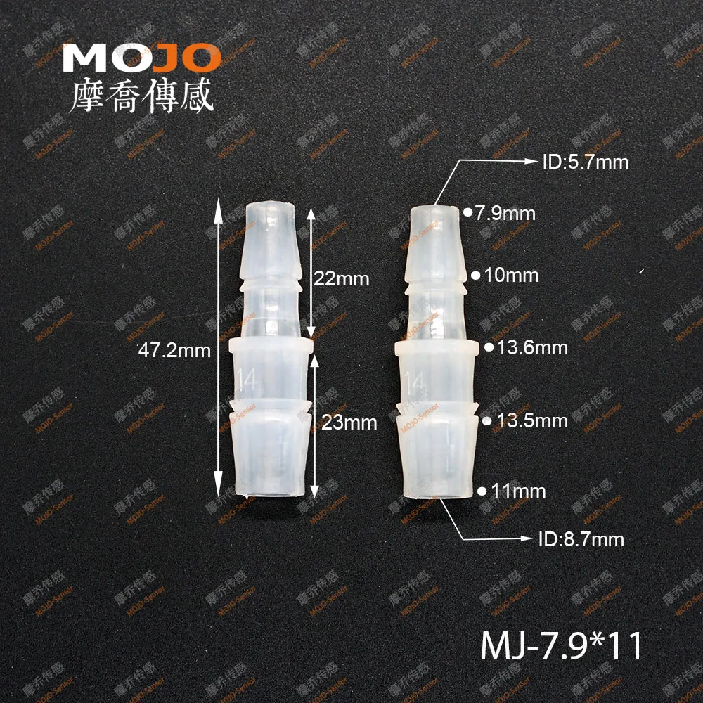 MJ-S7.9x11(100 pcs/lots) PP réduisant les connecteurs de raccord d'eau barbelés de type Straght