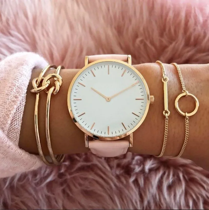 Moda de luxo relógio feminino relógio de couro senhoras simples pulseira de quartzo relógio de pulso feminino zegarek damski 2021 reloj