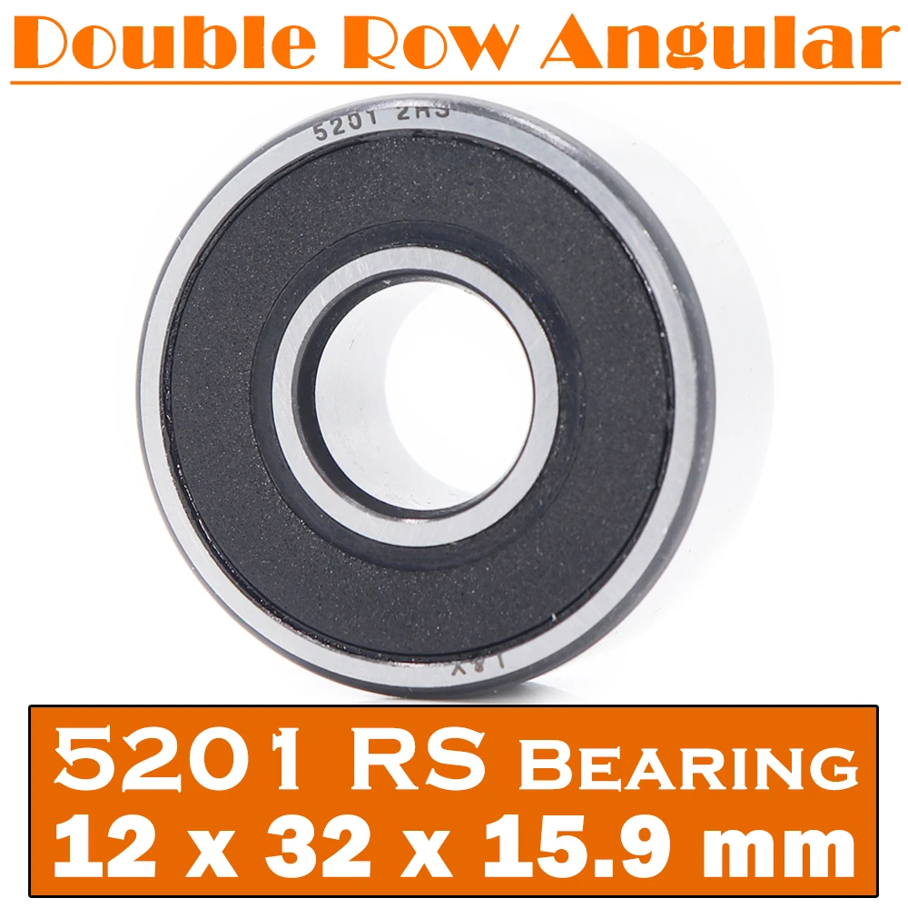 5201 2RS Bearing 12*32*15.9 mm ( 1 PC ) Axial Double Row Angular Contact 5201RS 3201 2RS 3056201 Ball Bearings