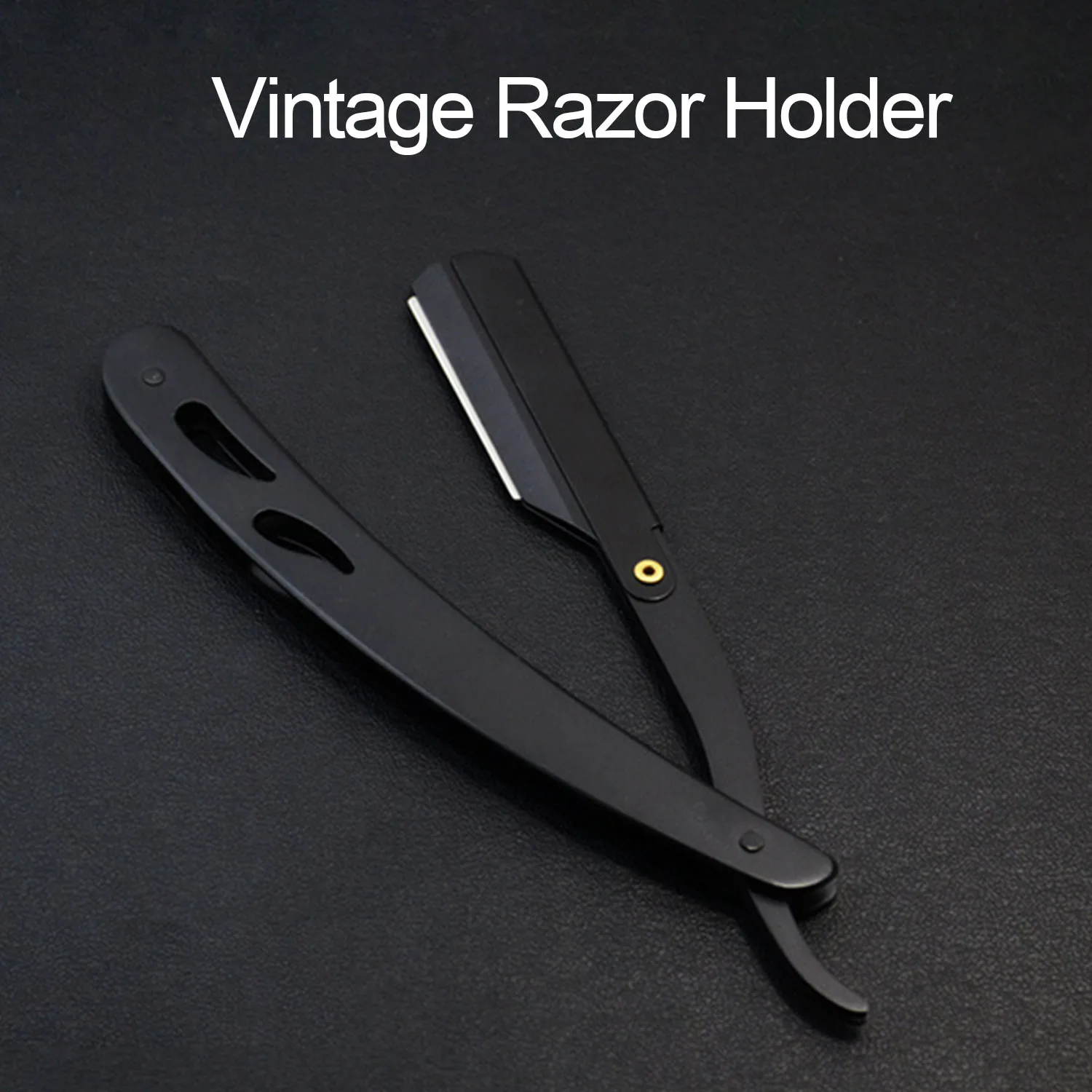 Men Shaving Barber Razor Shaver Hair Razor Hairdressing Tools Hair Tools Shavers and Blades Antique Black Folding Shaving Knife