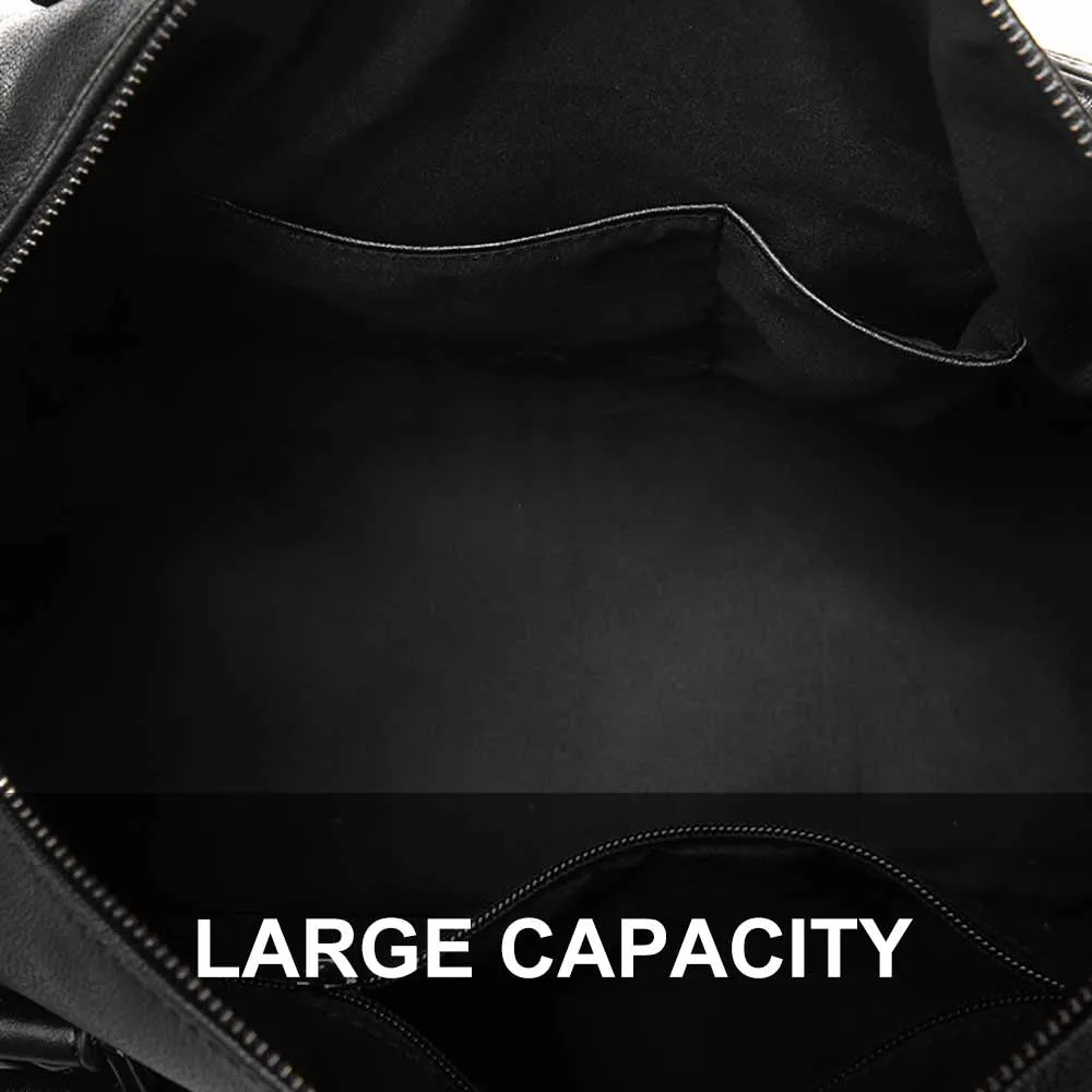 PU Leather Men Travle Bags Vintage Layered Men Duffel Bag High Quality Handbags for Male Large Capacity Sports Gym Business Bag