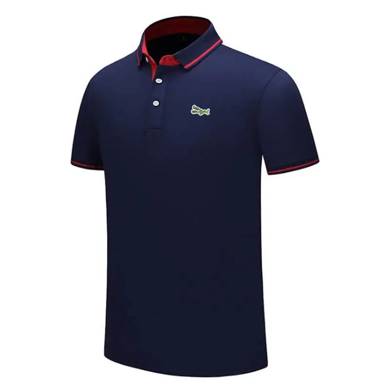 Polos de manga corta para hombre, camisas informales de algodón con logotipo bordado, Tops con solapa, nuevo diseño de S-4XL, verano, 2020