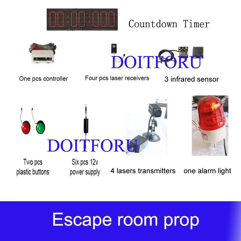 Laser array props countdown timer version adventure pass through green laser maze within countdown timer for escape room props