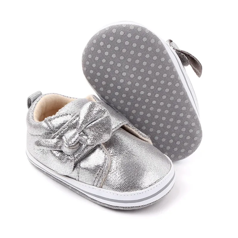 New Baby Shoes Lovely Bowknot Infant PU First Walkers Soft Sole Casual Shoes Boys Girls Comfortable Sport Shoes