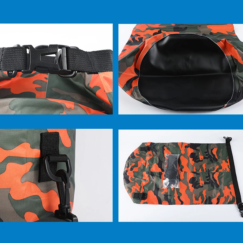 30L Waterproof Swimming Bag Dry Sack Camouflage Colors Fishing Boating Kayaking Storage Drifting Rafting Bag 2L 5L 10L 15L