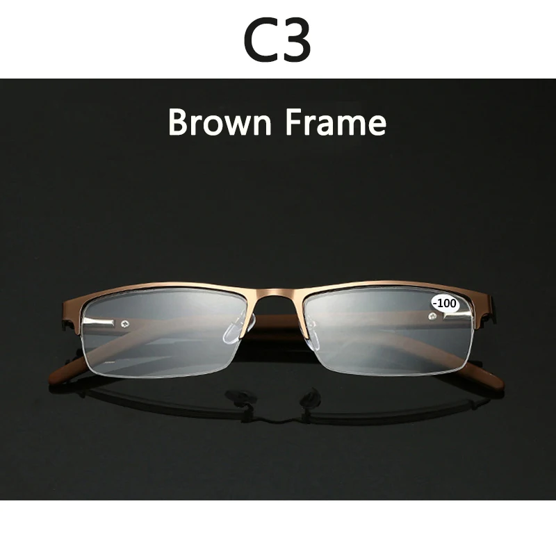 BOYSEEN Kurzsichtige Brille aus Titanlegierung, nicht sphärisch, 12-lagig beschichtet, Minus-Gläser, Business-Myopie-Brille – 0,5 – 1,0 – 1,25