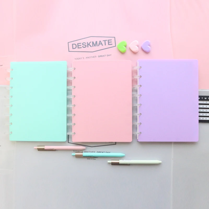 Domikee A5 cute classic macaron hardcover refillable notebooks school fine coil spiral agenda planner organizer stationery gift